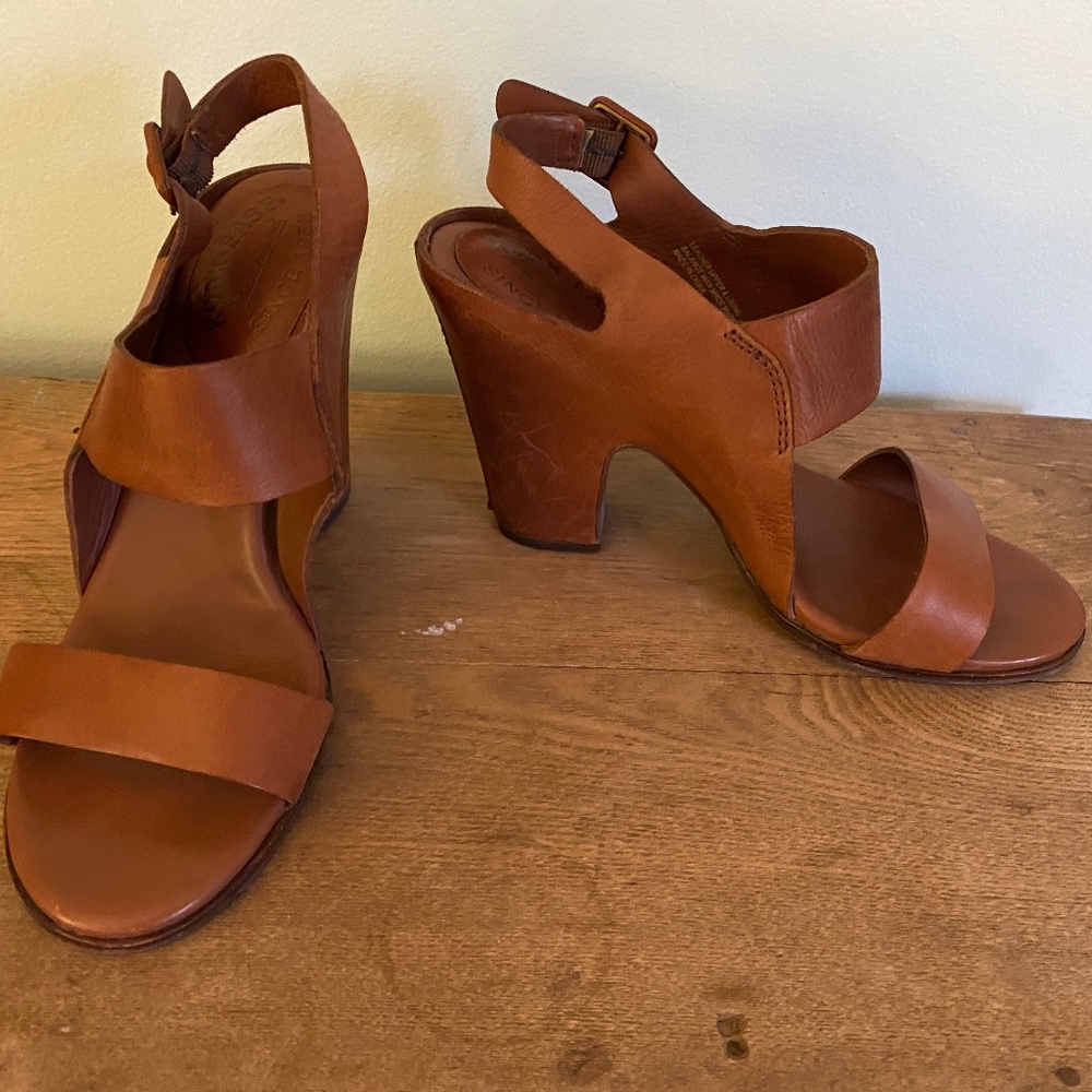 Brown Leather Strappy Heels